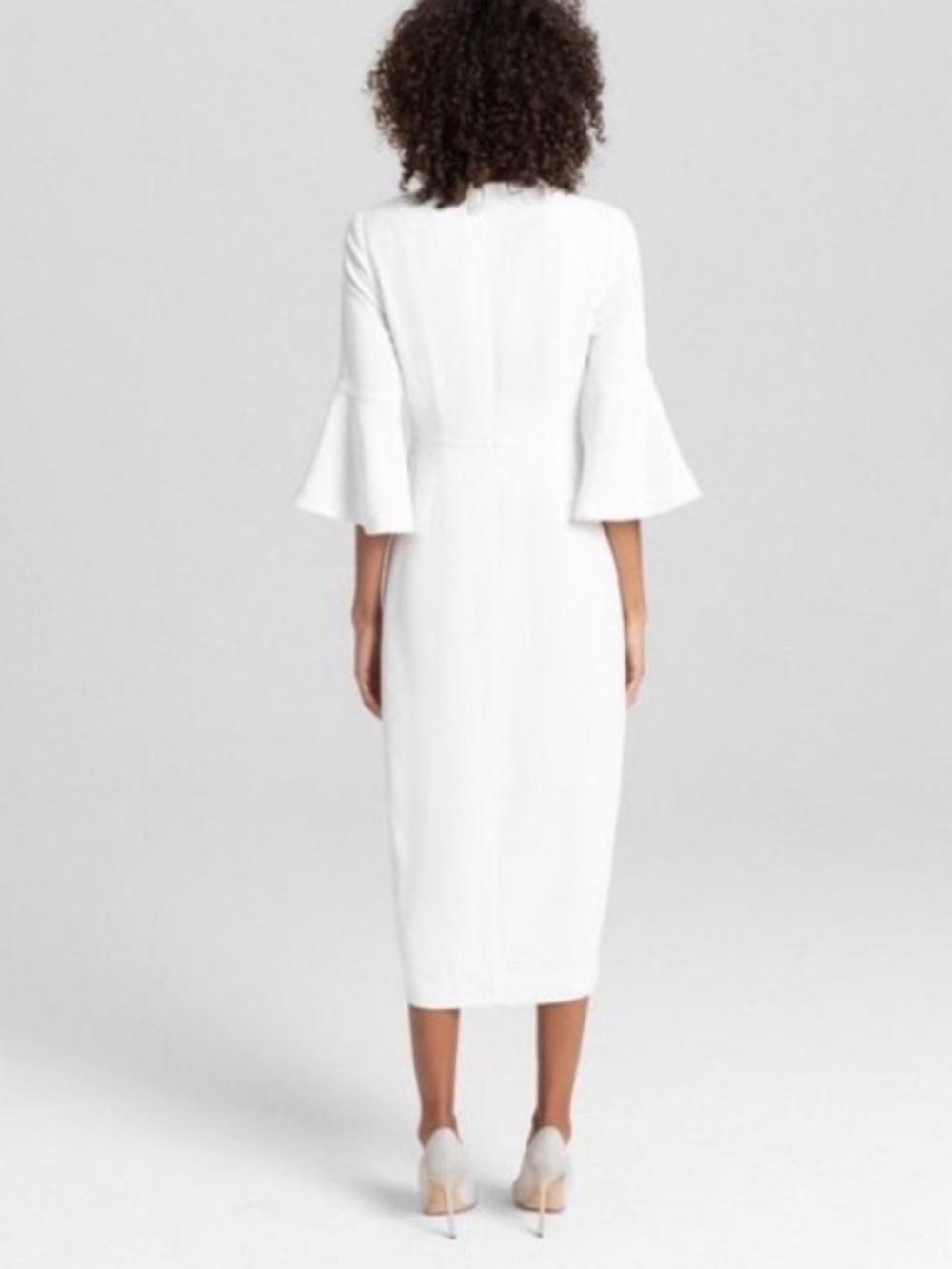 A.L.C. NWOT Robbins White Flared Sleeve Midi Dress Size 0 XS - Picture 7 of 11